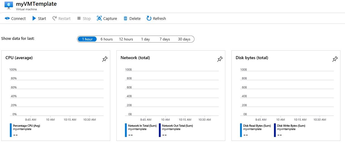 Screenshot of the virtual machine monitoring charts.