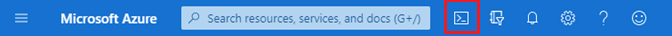 Screenshot of Azure Portal Azure Cloud Shell icon.