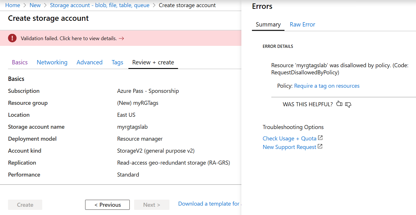 Screenshot of disallowed due to policy error.